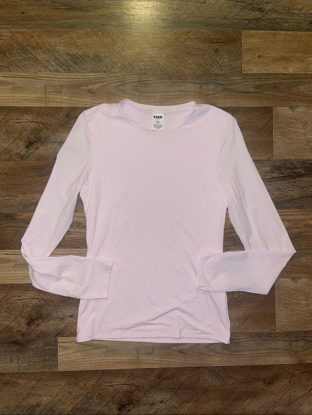 PINK Light Pink Long Sleeve Crew Tee soooo soft and stretchy size M